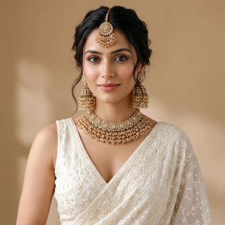 Cecily Gold Polki Necklace Set