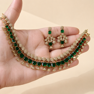 Addison Green CZ Diamond Simulant Necklace Set