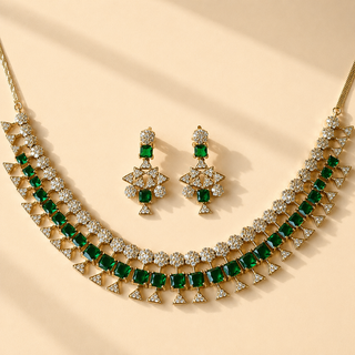 Addison Green CZ Diamond Simulant Necklace Set