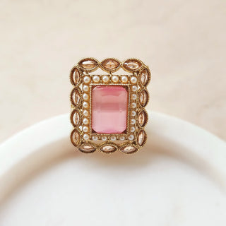 Aelin Pink Polki Adjustable Ring