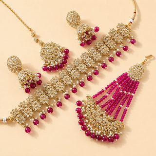 Alia Purple Choker Necklace Set with Tikka & Passa