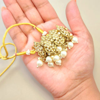 Alisha White Polki Choker Necklace Set with Tikka & Passa