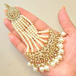 Alisha White Polki Choker Necklace Set with Tikka & Passa