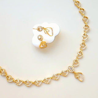 Amayah White CZ Diamond Simulant Necklace Set