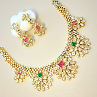 Anaya Multicolour CZ Diamond Simulant Necklace Set