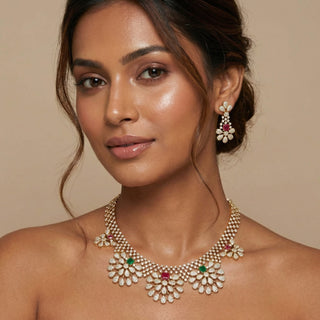 Anaya Multicolour CZ Diamond Simulant Necklace Set