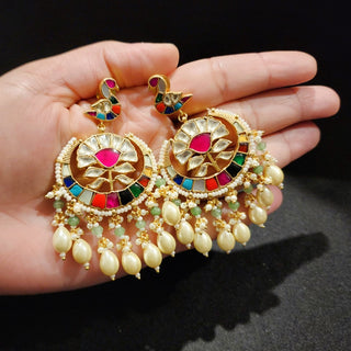 Tessa Multicolour Pachi Kundan Luxury Collection Tikka Set - ECLAT INDIAN JEWELS