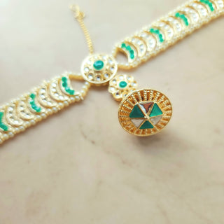 Anna Green Borla Kundan Sheesh Phool