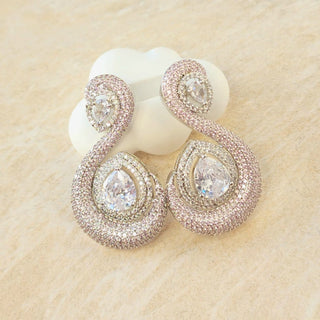 Artemis Pink Swarovski Inspired CZ Diamond Simulant Earrings