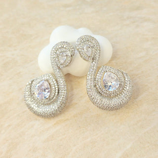 Artemis White Swarovski Inspired CZ Diamond Simulant Earrings