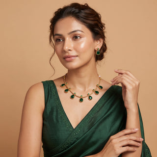 Ashley Green Choker Necklace Set