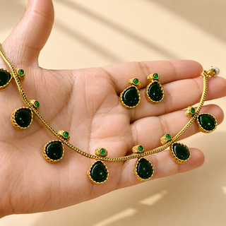 Ashley Green Choker Necklace Set