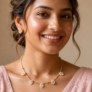 Ashlyn White Choker Necklace Set