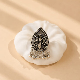 Bailey German Silver Peacock Adjustable Ring