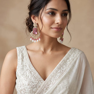 Beatrix Pink Polki Earrings