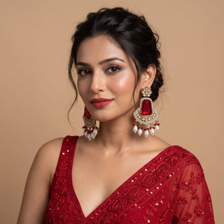 Beatrix Red Polki Earrings