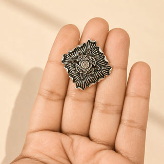 Blakely German Silver Peacock Adjustable Ring