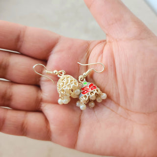 Blossom Gray Mini Jhumka Earrings