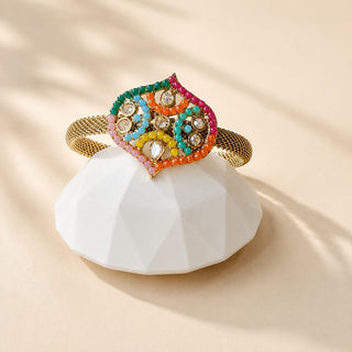 Bridgett Multicolour Polki Bracelet (Fits 2.4 to 2.8 comfortably)