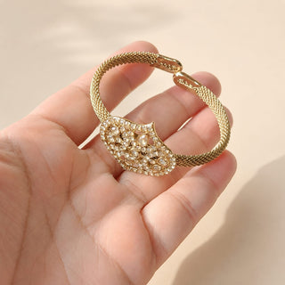 Bridgett Gold Polki Bracelet (Fits 2.4 to 2.8 comfortably)