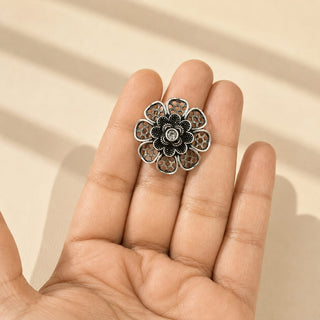 Brielle German Silver Adjustable Ring