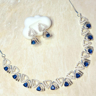 Cami Blue Diamond Simulant Necklace Set