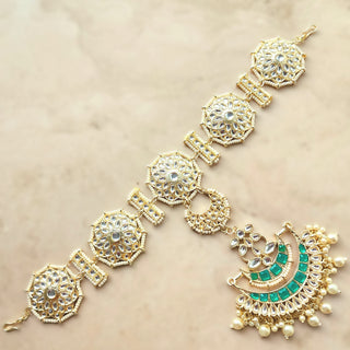 Carly Green Kundan Sheesh Phool