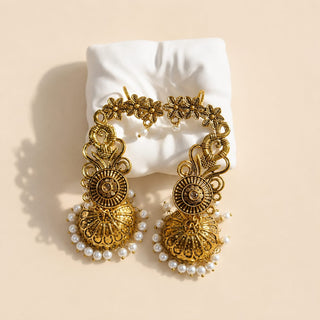Carmen White Lightweight & Easy to Wear Ear Cuff Earrings