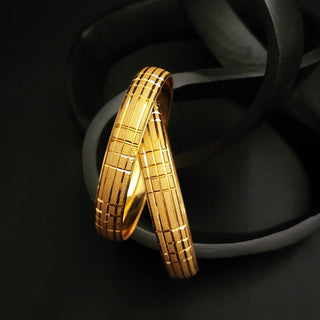 Cecilia 20k Gold Plated Kada Bangle Set (Pair) (2.4, 2.6, 2.8 & 2.10 Available)