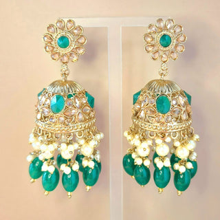 Claire Green Polki Jhumka Earrings