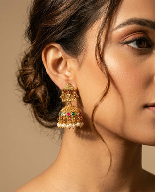 Clarissa Bridal Doli Multicolour Kemp Jhumka Earrings