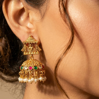 Clarissa Bridal Doli Multicolour Kemp Jhumka Earrings