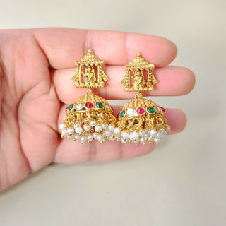 Clarissa Bridal Doli Multicolour Kemp Jhumka Earrings