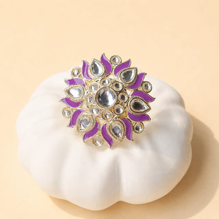 Colette Purple Kundan Adjustable Ring