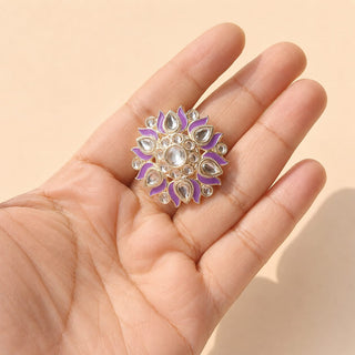 Colette Purple Kundan Adjustable Ring