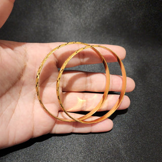 Delaney 20k Gold Finish Bangle Set (Pair) (2.4, 2.6, 2.8 & 2.10 Available)