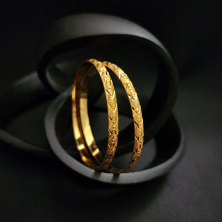 Delaney 20k Gold Finish Bangle Set (Pair) (2.4, 2.6, 2.8 & 2.10 Available)