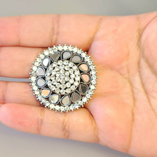 Demetria Silver Mirror Adjustable Ring