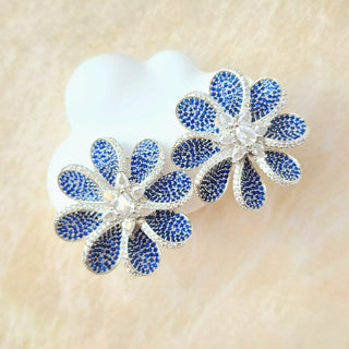 Diane Blue Swarovski Inspired CZ Diamond Simulant Earrings