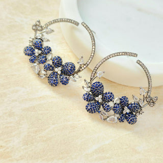 Diane Blue Swarovski Inspired CZ Diamond Simulant Earrings