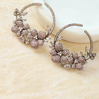 Diane Pink Swarovski Inspired CZ Diamond Simulant Earrings