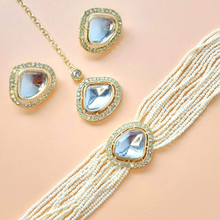 Dianna White Choker Necklace Set