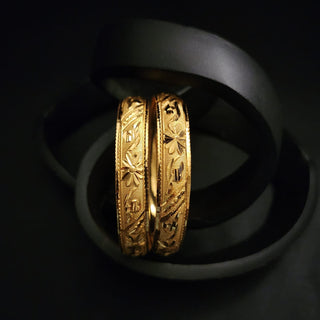 Eden 20k Gold Plated Bangle Set (2.4, 2.6, 2.8 & 2.10 Available) (Pair)