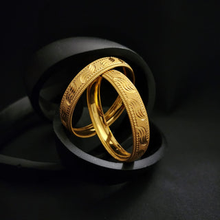 Edith 18k Gold Plated Bangle Set (2.4, 2.6 & 2.8 Available) (Pair)