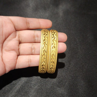 Editha 20k Gold Plated Bangle Set (2.6, 2.8 & 2.10 Available) (Pair)