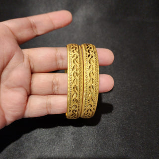 Editha 20k Gold Plated Bangle Set (2.6, 2.8 & 2.10 Available) (Pair)