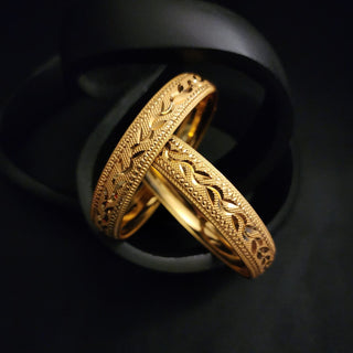 Editha 20k Gold Plated Bangle Set (2.6, 2.8 & 2.10 Available) (Pair)