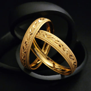 Editha 20k Gold Plated Bangle Set (2.6, 2.8 & 2.10 Available) (Pair)