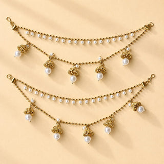 Eliana Antique Gold Baahubali Earring Sahara Hair Chains