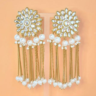 Elisa White Kundan Earrings